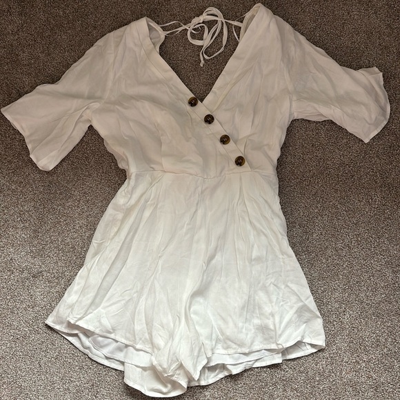 Blue Rain Pants - White Romper Size Medium